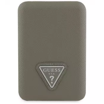 GUESS Grained Triangle bežični power bank 5000mAh 15W USB-C MagSafe smeđi