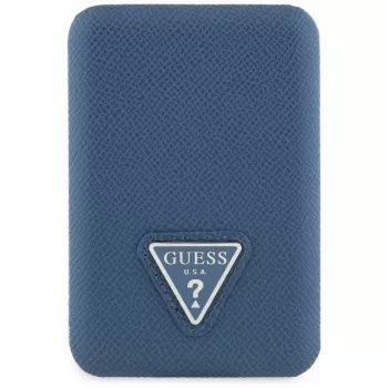 GUESS Grained Triangle bežični power bank 5000mAh 15W USB-C MagSafe plavi