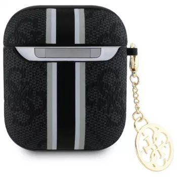 Guess GUA2P4RPSK futrola za AirPods 1/2 crna 4G Printed Stripes Charm