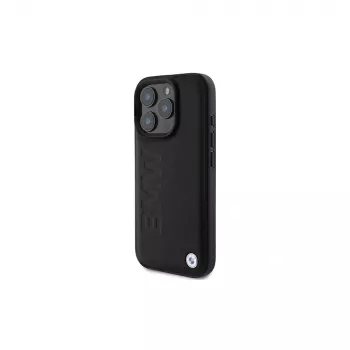 BMW Signature Collection Hardcase for Apple iPhone 16 Pro Max 6.9 inch Genuine Leather Black Hot Stamp MagSafe