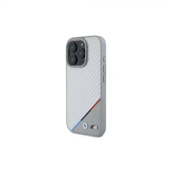 BMW M Carbon Tricolor Line tvrda futrola za iPhone 16 Pro 6,3 inch siva MagSafe