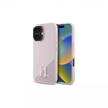 Karl Lagerfeld Shadow Metal Initial MagSafe tvrda futrola za Apple iPhone 16 6,1 inch - roza