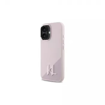 Karl Lagerfeld Shadow Metal Initial MagSafe tvrda futrola za Apple iPhone 16 6,1 inch - roza