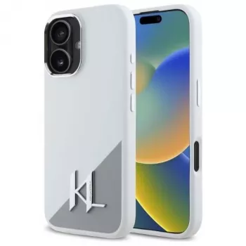 Karl Lagerfeld KLHMP16SSCMKMPCH tvrda futrola silikonska za Apple iPhone 16 6,1 inch, bijela, MagSafe