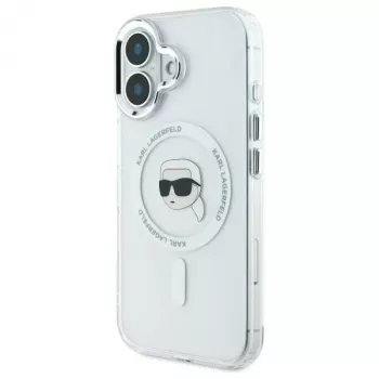 Karl Lagerfeld KLHMP16SHLSKIH tvrda futrola IML Metal Karl Head MagSafe za Apple iPhone 16 6,1 inch, bijela