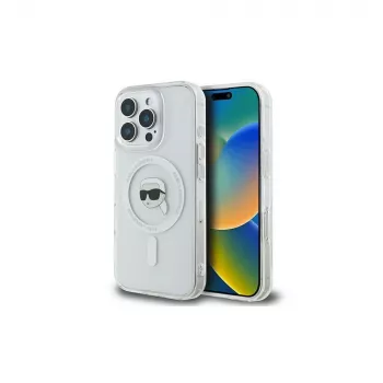 Karl Lagerfeld KLHMP16LHLSKIH tvrda futrola IML Metal Karl Head MagSafe za Apple iPhone 16 Pro, bijela