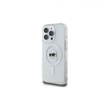 Karl Lagerfeld KLHMP16LHLSKIH tvrda futrola IML Metal Karl Head MagSafe za Apple iPhone 16 Pro, bijela