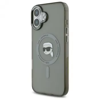 Karl Lagerfeld KLHMP16SHLSKIK Hardcase IML Metal Karl Head MagSafe za Apple iPhone 16 6,1 inch crna