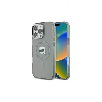 Karl Lagerfeld KLHMP16LHLSKIK Hardcase IML Metal Karl Head MagSafe za Apple iPhone 16 Pro 6,3 inch crna