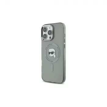 Karl Lagerfeld KLHMP16LHLSKIK Hardcase IML Metal Karl Head MagSafe za Apple iPhone 16 Pro 6,3 inch crna