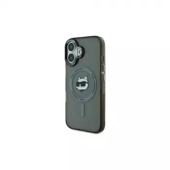 Karl Lagerfeld KLHMP16SHLSCHK iPhone 16 6.1 crna Hardcase IML Metal Choupette Head MagSafe