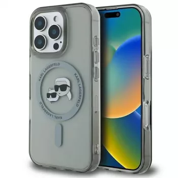 Karl Lagerfeld KLHMP16XHLSKCK Hardcase IML Metal Karl & Choupette Head MagSafe za Apple iPhone 16 Pro Max 6,9 inch, crna