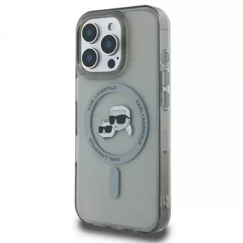 Karl Lagerfeld KLHMP16XHLSKCK Hardcase IML Metal Karl & Choupette Head MagSafe za Apple iPhone 16 Pro Max 6,9 inch, crna