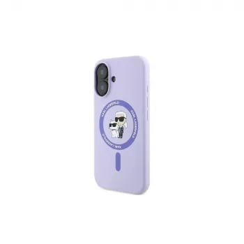 Karl Lagerfeld KLHMP16MSCMKCRHU Hardcase silikon MagSafe maskica za iPhone 16 Plus 6,7 inch ljubičasta Karl & Choupette prsten