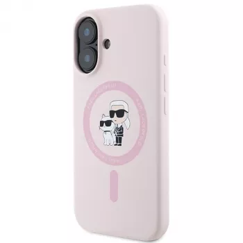 Karl Lagerfeld KLHMP16SSCMKCRHP Hardcase silikon MagSafe maskica za Apple iPhone 16 6,1 inch pink Karl & Choupette