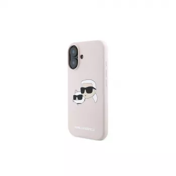 Karl Lagerfeld KLHMP16MSKCHPPLP iPhone 16 Plus 6,7 inch pink silikonska čvrsta maskica s Double Heads Print i MagSafe