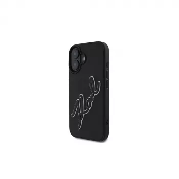 Karl Lagerfeld 3D Rubber Bicolor Signature maskica za iPhone 16 (crna)