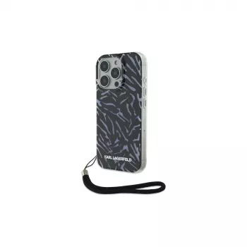 Karl Lagerfeld Zebra With Cord maskica za iPhone 16 Pro, ljubičasta