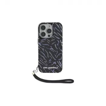 Karl Lagerfeld Zebra With Cord maskica za iPhone 16 Pro, ljubičasta