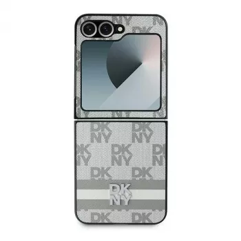 DKNY DKHCZF6PCPTSSE bež karo uzorak s prugama stražnja zaštita za Samsung Galaxy Z Flip6 F741 / Z Flip7 FE