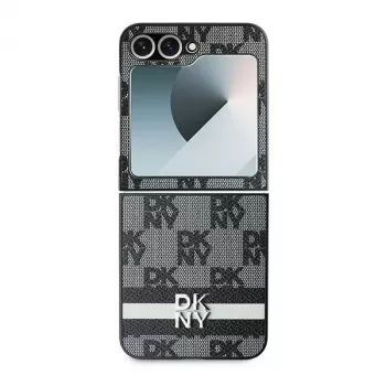 DKNY DKHCZF6PCPTSSK zaštitna tvrda futrola za Samsung Galaxy Z Flip6 F741 / Z Flip7 FE, crni karo uzorak s tiskanim prugama