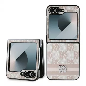 DKNY DKHCZF6PCPTSSP zaštitna futrola za Samsung Galaxy Z Flip 6 - pink karo uzorak s prugama