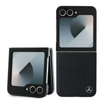 Mercedes-Benz MEHMZF623RBGVK kožna futrola s imitacijom drva MagSafe za Samsung Galaxy Z Flip6 / Z Flip7 FE, crna