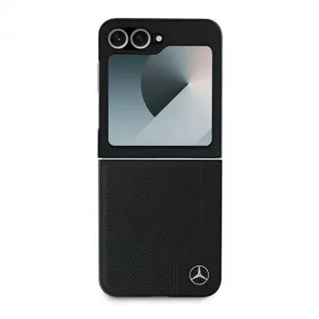 Mercedes-Benz MEHMZF623RBGVK kožna futrola s imitacijom drva MagSafe za Samsung Galaxy Z Flip6 / Z Flip7 FE, crna