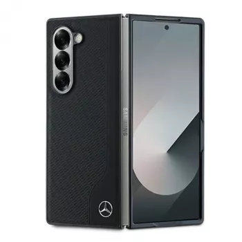 Mercedes-Benz MEHMZFD623RBGVK kožna stražnja maska s imitacijom drva MagSafe za Samsung Galaxy Z Fold6, crna