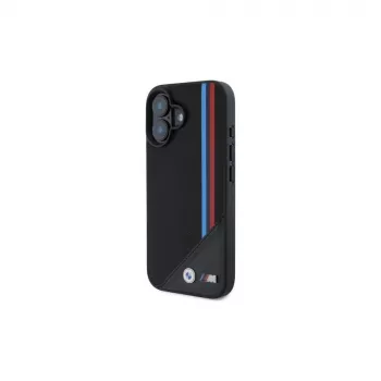 BMW M Meshed Tricolor Stripes MagSafe tvrda futrola za iPhone 16 6,1 inch crna