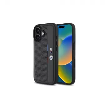 BMW BMHCP16S23PUPVA iPhone 16 6.1 antracit tvrda futrola M Perforated Tricolor Detail Line