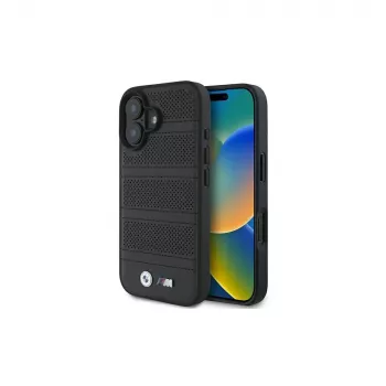 BMW M Collection Perforated and Stitched Line tvrda futrola za iPhone 16 6,1 inch, crna