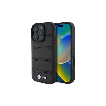 BMW M Perforated And Stitched Line tvrda futrola za Apple iPhone 16 Pro 6,3 inch crna MagSafe