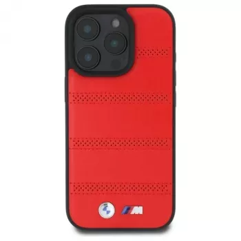 BMW M Collection M Perforated And Stitched Line tvrda futrola za iPhone 16 Pro Max 6,9 inch crvena MagSafe