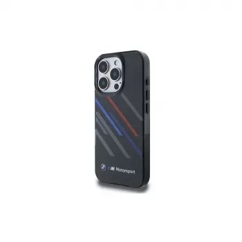 BMW BMHCP16X23HTRAK iPhone 16 Pro Max 6,9 inch crna tvrda futrola Motorsport IML Random Stripes
