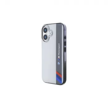 BMW BMHCP16S23HTFEG iPhone 16 6,1 inch siva tvrda futrola Motorsport IML vertikalne pruge
