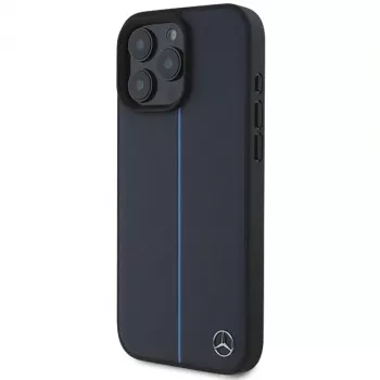 MERCEDES-BENZ MEHMP16X23RURBV tvrda futrola za iPhone 16 Pro Max 6,9 inch MB Blue Line Leather, MagSafe, tamnoplava
