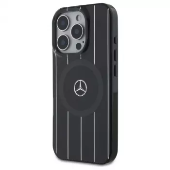 Mercedes-Benz MEHMP16L23HRSK iPhone 16 Pro 6,3 inch crna tvrda futrola Double Layer Crossed Lines MagSafe