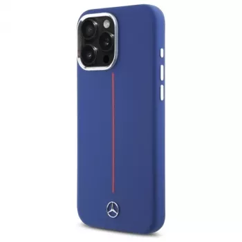 MERCEDES-BENZ MEHMP16X23SUMRV iPhone 16 Pro Max 6,9 inch navy plava tvrda futrola silikon crvena pruga MagSafe