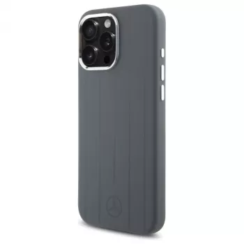 Mercedes-Benz iPhone 16 Pro Max 6,9 inch siva tvrda futrola silikon Vertical Tonal Stripes MagSafe