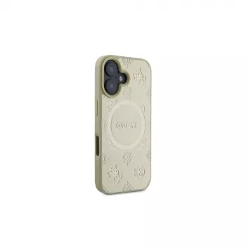 Guess Saffiano Peony Classic Logo MagSafe futrola za iPhone 16 (zlatna)