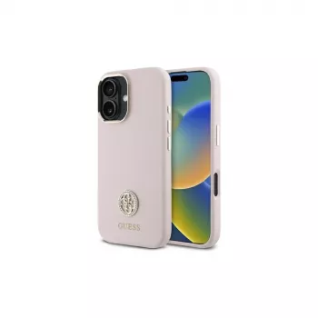 Guess GUHCP16SM4DGPP tvrda futrola silikon logo strass 4G za Apple iPhone 16 6,1
