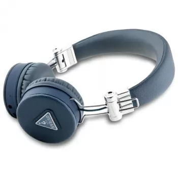 Guess Grained Classic Round Shape bežične Bluetooth over-ear slušalice s ENC (plave)