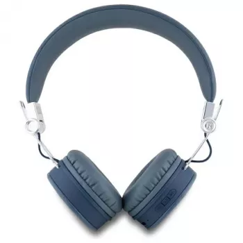 Guess Grained Classic Round Shape bežične Bluetooth over-ear slušalice s ENC (plave)