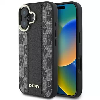 DKNY DKHMP16MPCPVSLK iPhone 16 Plus 6.7 crna tvrda futrola kockasti uzorak MagSafe