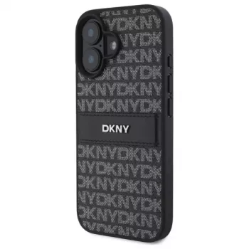 DKNY DKHCP16SPRTHSLK tvrda futrola teksturni uzorak tonalna pruga za Apple iPhone 16 6.1 - crna