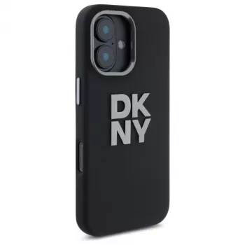 DKNY DKHCP16SSMCBSK iPhone 16 6.1 tvrda futrola Liquid Silicone Metal Logo crna