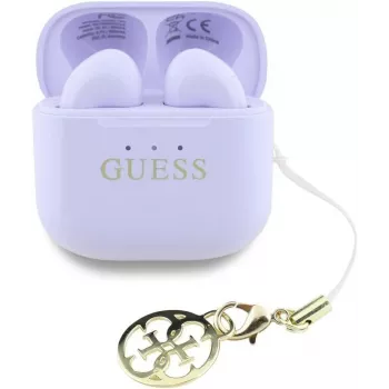 Guess Glossy Effect Printed Classic Logo & Charm TWS slušalice lavanda