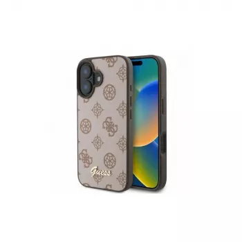 Guess Peony Script MagSafe maska za iPhone 16 (smeđa)