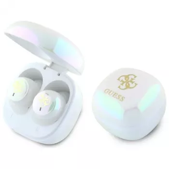 Guess 4G Printed Logo True Wireless Stereo Bluetooth slušalice s futrolom za punjenje (bijele)